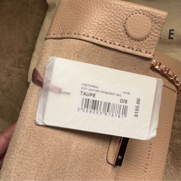 Ted Baker Parson Soft Leather Crossbody Bag Taupe NWT - Picture 13 of 16